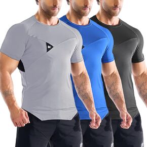 Brokig 3 Pack Men Men Muscle Muscle Gym Tirts Quick Dry Sun Protection Procleout Thratic Tirt Shirt Shirt