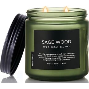 M & Sense Sense Night Night Candle ، 11.6 أوقية شمعة جرة فول الصويا الطبيعية للمنزل ، هدايا شمعة متوسطة 2 فتيل للرجال ، حتى 70 ساعة من الوقت ، شموع رجولي لغرفة النوم