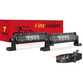 شريط إضاءة LED Firehawk 7 بوصة 40،000 رطل 2pcs ، 2025 رقائق يابانية جديدة ، شعاع التحرير والسرد في الفيضان ، القيادة على الطرق الوعرة على الطريق لاستلام الشاحنة ATV SUV CART