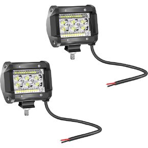 4 Inch LED Pods, 78W 7000lm 12V 24V Spot Flood Combo Off Road Driving Fog Lights for Truck Jeep Boat Van Camper SUV ATV UTV, 2 Pack White Beam