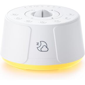آلة الصوت Leicex White Loase Machine - 30 صوتًا مهدئًا ، 10 ألوان الضوء الليلي ، آلة صوت محمولة للبطارية القابلة لإعادة الشحن.