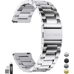 24mm Stainless Steel Watch bands Quick Release Link Watch Straps Bracelet Replacement Wristbands for Men Women
