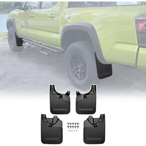 Mud Flaps for 2024 2025 Toyota Tacoma Mudguards No Drill Splash Guards Front & Rear Truck Mud Guards with Hardware Accessories Mudflaps Set(4pcs)