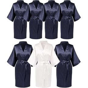 7 PCS Womens Kimono Robe Bride Bridesmadis Rrobe Rouse Bathrobe Assen in Kuwait