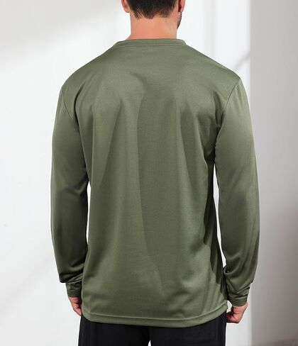 3 Pack Men's Long Sleeve Shirts Quick Dry Moisture Wicking Lightweight Sun Protection T Shirt for Running Outdoor Activities in Saudi Arabia