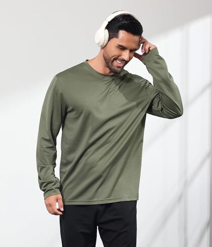 3 Pack Men's Long Sleeve Shirts Quick Dry Moisture Wicking Lightweight Sun Protection T Shirt for Running Outdoor Activities in Saudi Arabia