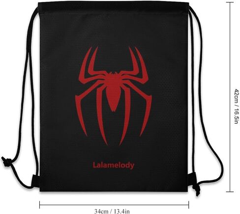 Spider Black Drawstring Backpack Waterproof Sackpack Travel Swimming Sports Gym Camping Shopping Bag for Women Men in Kuwait