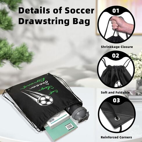 6 Pcs Soccer Bags, Lightweight Draw String Bags Pack Bulk for Boys Girls Youth Adults in Saudi Arabia