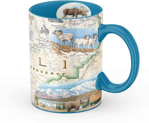 Mount Rushmore, Black Hills National Forest, Devils Tower Map Ceramic Mug (Large 16oz) in Saudi Arabia