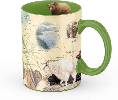 Mount Rushmore, Black Hills National Forest, Devils Tower Map Ceramic Mug (Large 16oz) in Saudi Arabia