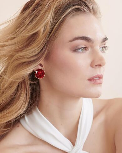 Emerald Green Earrings - Gold & Emerald Button Earrings for Trendy Women's Gifts in Kuwait