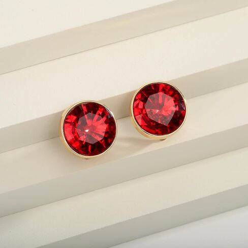 Emerald Green Earrings - Gold & Emerald Button Earrings for Trendy Women's Gifts in Kuwait