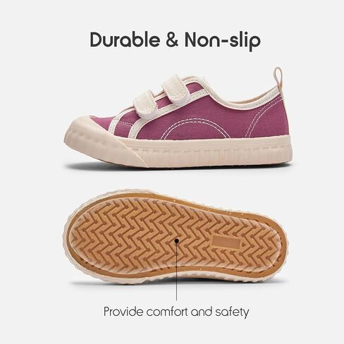 Balabala Toddler Sneakers for Boys and Girls Dual Hook and Loops Sneakers Slip On Canvas Shoes Soft and Durable in Kuwait