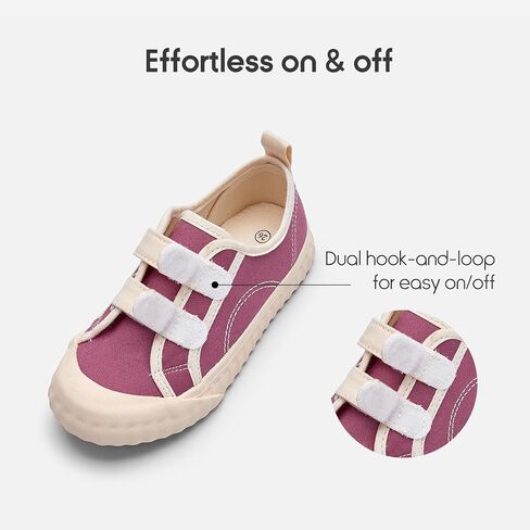 Balabala Toddler Sneakers for Boys and Girls Dual Hook and Loops Sneakers Slip On Canvas Shoes Soft and Durable in Kuwait