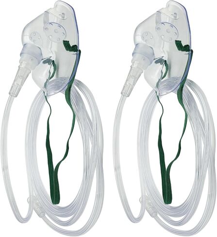 Oxygen Mask, Pediatrics Elongated Oxygen Mask with 7feet Length 6mm Oxygen Tube and Adjustable Elastic Strap, DEHP-Free and Latex-Free Materials 2 Pack (for Children) in Saudi Arabia