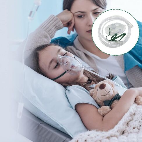 Oxygen Mask, Pediatrics Elongated Oxygen Mask with 7feet Length 6mm Oxygen Tube and Adjustable Elastic Strap, DEHP-Free and Latex-Free Materials 2 Pack (for Children) in Saudi Arabia
