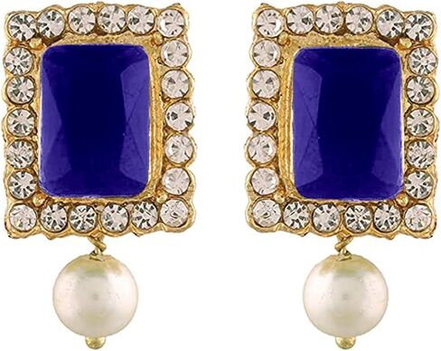 I Jewels Indian Wedding Bollywood Stone Pearl Choker Necklace With Earring Jewellery Set For Women in Kuwait