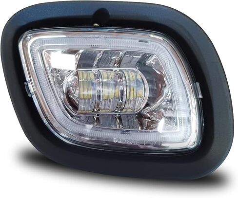 جهاز عرض FV FIT LED للضباب من الكروم مع هالة للسائق الأيسر وجانب الركاب الأيمن لـ Freightliner Cascadia 2008 2009 2010 2011 2012 2013 2014 2015 2016 2017 DOT SAE Approved in Kuwait