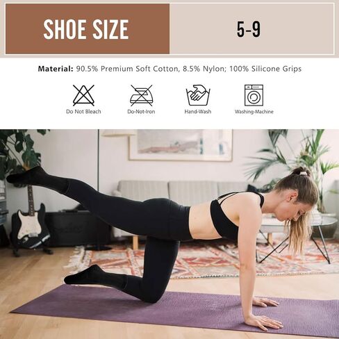 3 Pairs Non Slip Yoga Socks for Women Anti-skid Long Socks for Yoga, Barre, Ballet, Dance, Barefoot Workout Gym in Kuwait