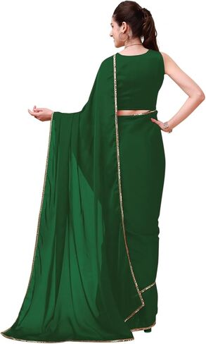 تشاندراكالا الحدود الفاخرة للنساء بدون بلوزة قطعة هندية (1444-P) in Kuwait