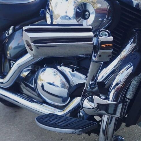 ECOTRIC 1.25'' Motorcycle Footpegs Long Highway Foot Pegs Compatible with Harley Davidson Road King Street Glide Honda Kawasaki Suzuki Yamaha Highway Foot Pegs Pedal - Long Angled in Saudi Arabia