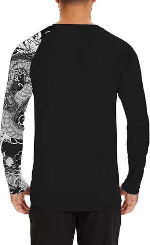Mens Rash Guard Long Sleeve UPF 50+ Quick Dry Sun Shirt UV Protection SPF Water Shirt Fishing Swimming HH24024 in Saudi Arabia