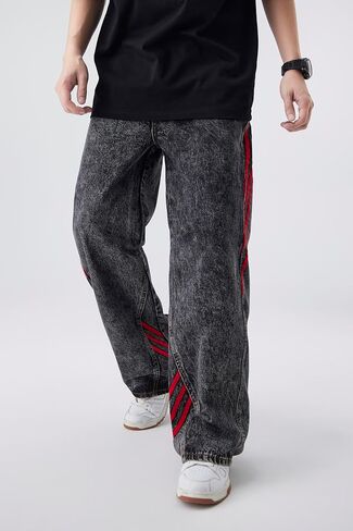 Men's Baggy Jeans Y2K Vintage Distressed Ripped Wide Leg Denim Pants Hip Hop Casual Loose Fit Streetwear Trousers in Saudi Arabia