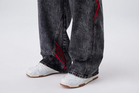 Men's Baggy Jeans Y2K Vintage Distressed Ripped Wide Leg Denim Pants Hip Hop Casual Loose Fit Streetwear Trousers in Saudi Arabia