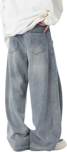 DOSLAVIDA Baggy Jeans Y2K Jnco Jeans Hip Hop Vintage Denim Pants Skater Casual Wide Leg Trousers in Saudi Arabia