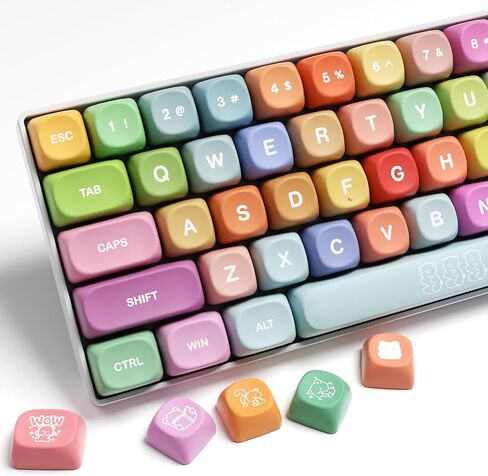 أغطية المفاتيح اليابانية - أغطية مفاتيح BOW 75 بالمائة، أغطية مفاتيح XDA PBT باللون الأبيض صبغ التسامي، مجموعة أغطية مفاتيح لوحة المفاتيح المخصصة للوحة المفاتيح الميكانيكية 61/64/68/84/87/100/104/108 Cherry MX - أبيض/أسود in Kuwait