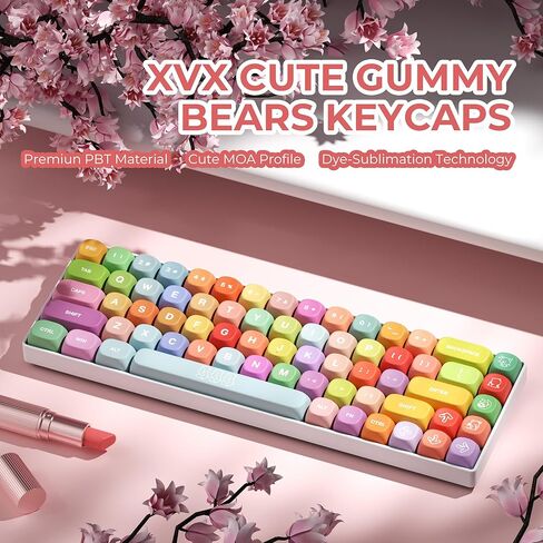 أغطية المفاتيح اليابانية - أغطية مفاتيح BOW 75 بالمائة، أغطية مفاتيح XDA PBT باللون الأبيض صبغ التسامي، مجموعة أغطية مفاتيح لوحة المفاتيح المخصصة للوحة المفاتيح الميكانيكية 61/64/68/84/87/100/104/108 Cherry MX - أبيض/أسود in Kuwait