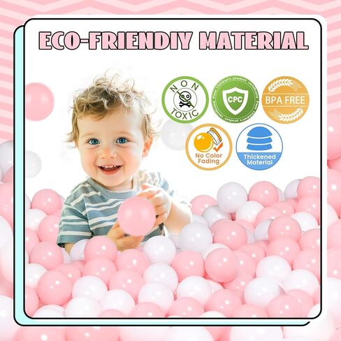 50 قطعة من كرات الكرات البلاستيكية من تريند بوكس، كرات محيطية خالية من مادة BPA للأطفال الصغار - 7 ألوان in Kuwait