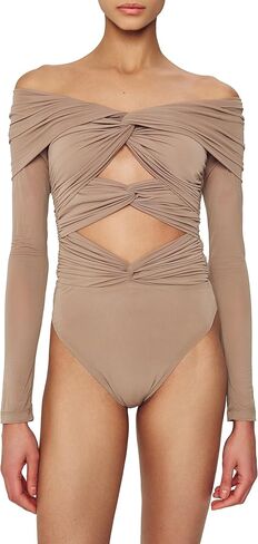 Ronny Kobo Womens Cutout Longsleeve Fitz Bodysuit in Saudi Arabia
