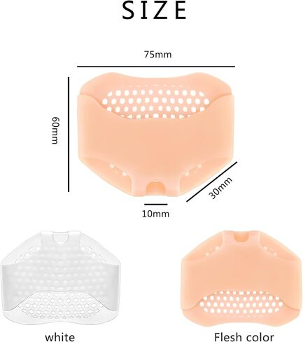 3 Pairs Complexion Metatarsal Pads, Ball of Foot Cushions, Reusable Breathable Soft Gel Forefoot Pads, Neuroma, Relief & Prevent Pain, Unisex, Pink, Face & Foot, Dancing, Running, Work in Kuwait