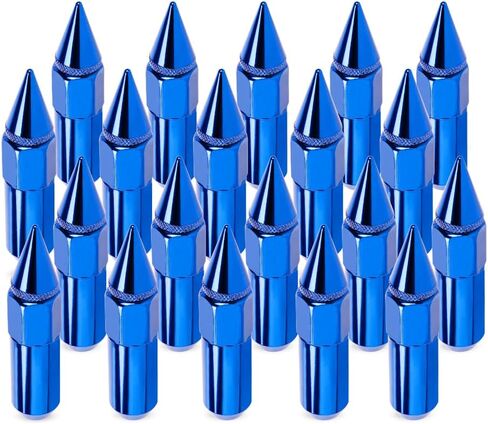 muge racing M12 x 1.5 Spike Lug Nuts 20 PCS, Electrophoretic Coating Wheel Lug Nut with Pointed Cap, Weather Resistant Lug Nut Set for Ford, Toyota, Honda, Chevrolet, Nissan, Mazda and More, Blue in Kuwait