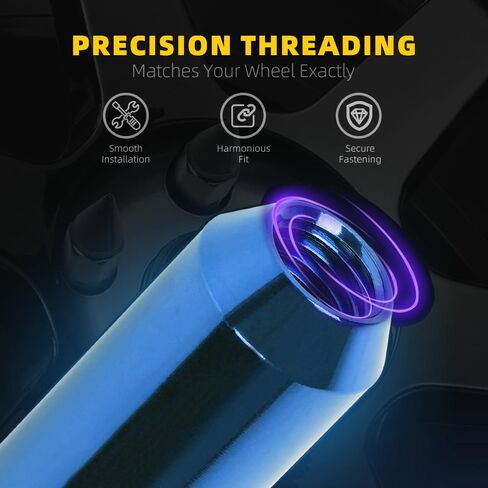 muge racing M12 x 1.5 Spike Lug Nuts 20 PCS, Electrophoretic Coating Wheel Lug Nut with Pointed Cap, Weather Resistant Lug Nut Set for Ford, Toyota, Honda, Chevrolet, Nissan, Mazda and More, Blue in Kuwait