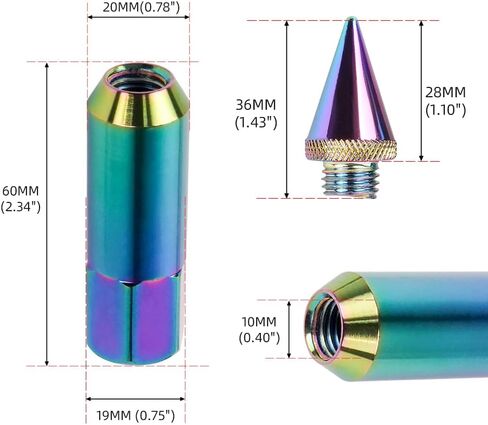 muge racing M12 x 1.5 Spike Lug Nuts 20 PCS, Electrophoretic Coating Wheel Lug Nut with Pointed Cap, Weather Resistant Lug Nut Set for Ford, Toyota, Honda, Chevrolet, Nissan, Mazda and More, Blue in Kuwait