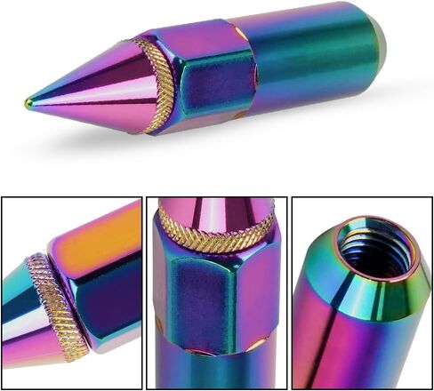 muge racing M12 x 1.5 Spike Lug Nuts 20 PCS, Electrophoretic Coating Wheel Lug Nut with Pointed Cap, Weather Resistant Lug Nut Set for Ford, Toyota, Honda, Chevrolet, Nissan, Mazda and More, Blue in Kuwait