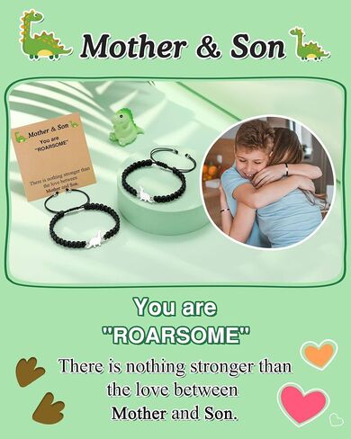 PINKDODO Mother Son Dinosaur Bracelet Christmas Valentines Birthday Gifts in Saudi Arabia