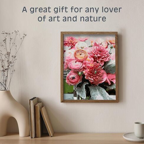 Pink Picasso Kits Botanical Floral Paint by Number for Adults | DIY 16x20 Color by Numbers Canvas Painting Kit for Adult & Teens | As Seen On Shark Tank & Oprah's Favorite Thing | Delightful Delivery in Saudi Arabia