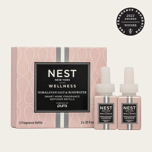 NEST New York Smart Home Fragrance Diffuser Refill Vials, Driftwood & Chamomile - Set of 2 - Designed for NEST x Pura 3 and NEST x Pura 4 Diffusers - Cruelty Free, Vegan - Made in USA in Saudi Arabia
