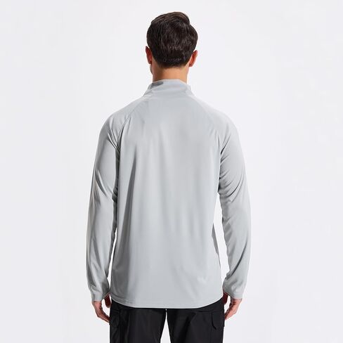 LOOGU Men's Quarter Zip Golf Pullover Long Sleeve 1/4 Zip Mock Neck UPF50+ Shirts Running Athletic Hiking Quick Dry Outdoor in Saudi Arabia