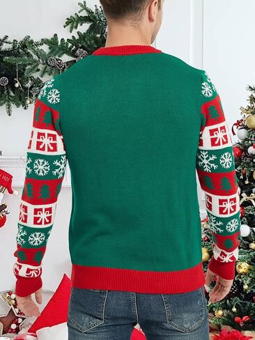 Ugly Christmas Sweaters for Men, Long Sleeve Crew Neck Sweater, Knitted Jumper in Saudi Arabia