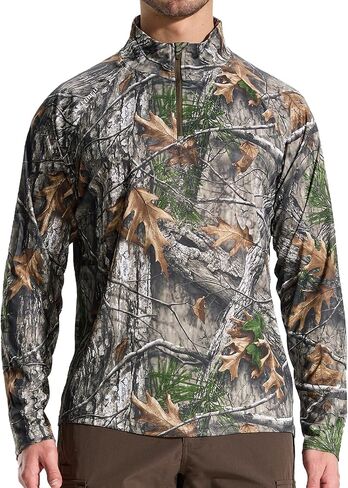 LOOGU Men's Quarter Zip Golf Pullover Long Sleeve 1/4 Zip Mock Neck UPF50+ Shirts Running Athletic Hiking Quick Dry Outdoor in Saudi Arabia