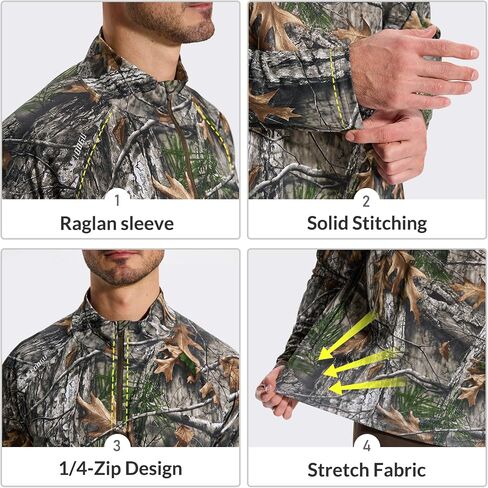 LOOGU Men's Quarter Zip Golf Pullover Long Sleeve 1/4 Zip Mock Neck UPF50+ Shirts Running Athletic Hiking Quick Dry Outdoor in Saudi Arabia