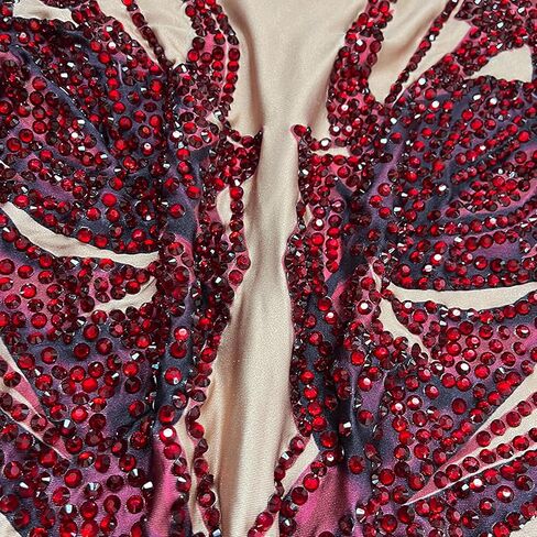 Tyian Rhinestone Fashion Hands Printed Long Sleeve Bodysuit Performance Singer Pole Dancing Club Birthday Show Stage Costume in Saudi Arabia