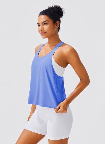 JOYSPELS Ice Silk Workout Tank Tops for Women Quick Dry Sleeveless Loose Fit Narrow Racerback Athletic Running Shirts in Saudi Arabia