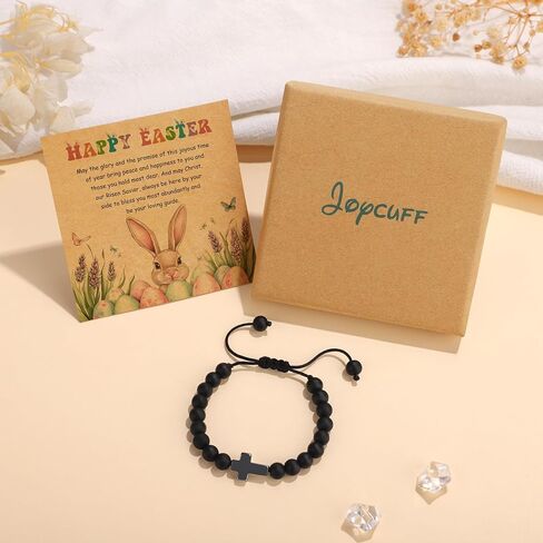 joycuff عيد الفصح سلة ، كروس سحر الأساور القابلة للتعديل عيد الفصح المسيحية هدايا الشركة الأولى لابنة حفيدة الأخت ابن شقيق المجوهرات الملهمة in Kuwait