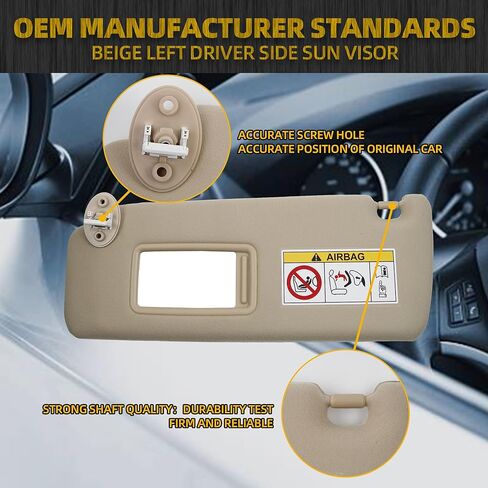 Dasbecan Beige Left Driver Side Sun Visor Compatible with 2010-2023 Lexus GX460 2009-2023 Toyota Land Cruiser Prado KDJ155 /KDJ150 Replace# 74320-0G030-A0 in Saudi Arabia