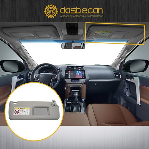 Dasbecan Beige Left Driver Side Sun Visor Compatible with 2010-2023 Lexus GX460 2009-2023 Toyota Land Cruiser Prado KDJ155 /KDJ150 Replace# 74320-0G030-A0 in Saudi Arabia
